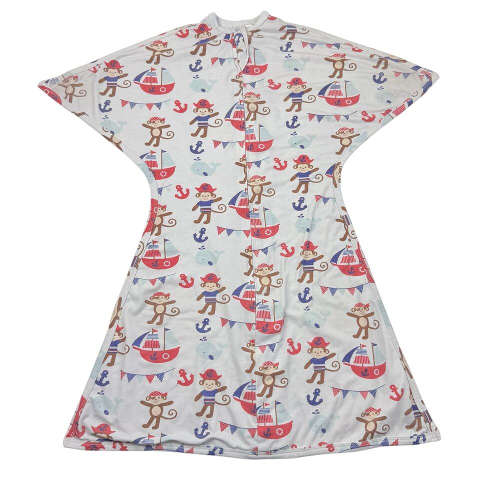 Zipadee Zip by Sleeping Baby Co. Sailing Monkeys Print Zippy Sleepsack, 6/12m